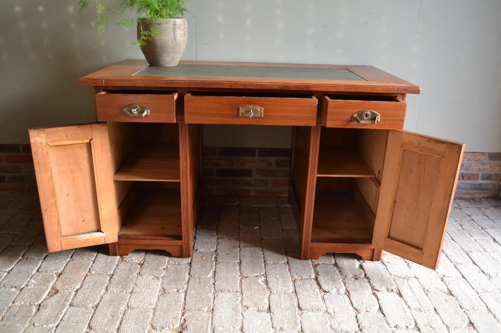Prachtig antiek eiken houten Art Deco bureau, schrijftafel., Verzenden