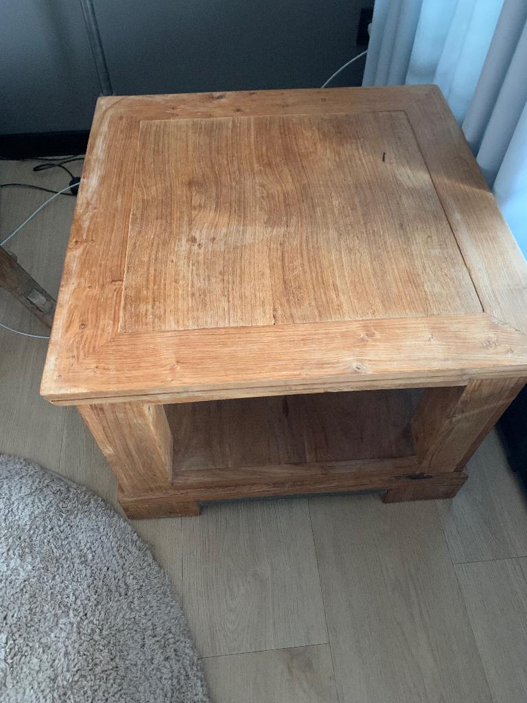 Bijzettafeltjes, Huis en Inrichting, Tafels | Bijzettafels, Gebruikt, Klassiek, Vierkant, 55 tot 75 cm