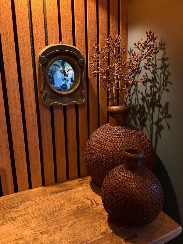 wandspiegel oud hout india, Huis en Inrichting, Woonaccessoires | Spiegels, Minder dan 50 cm, -, -, Nieuw