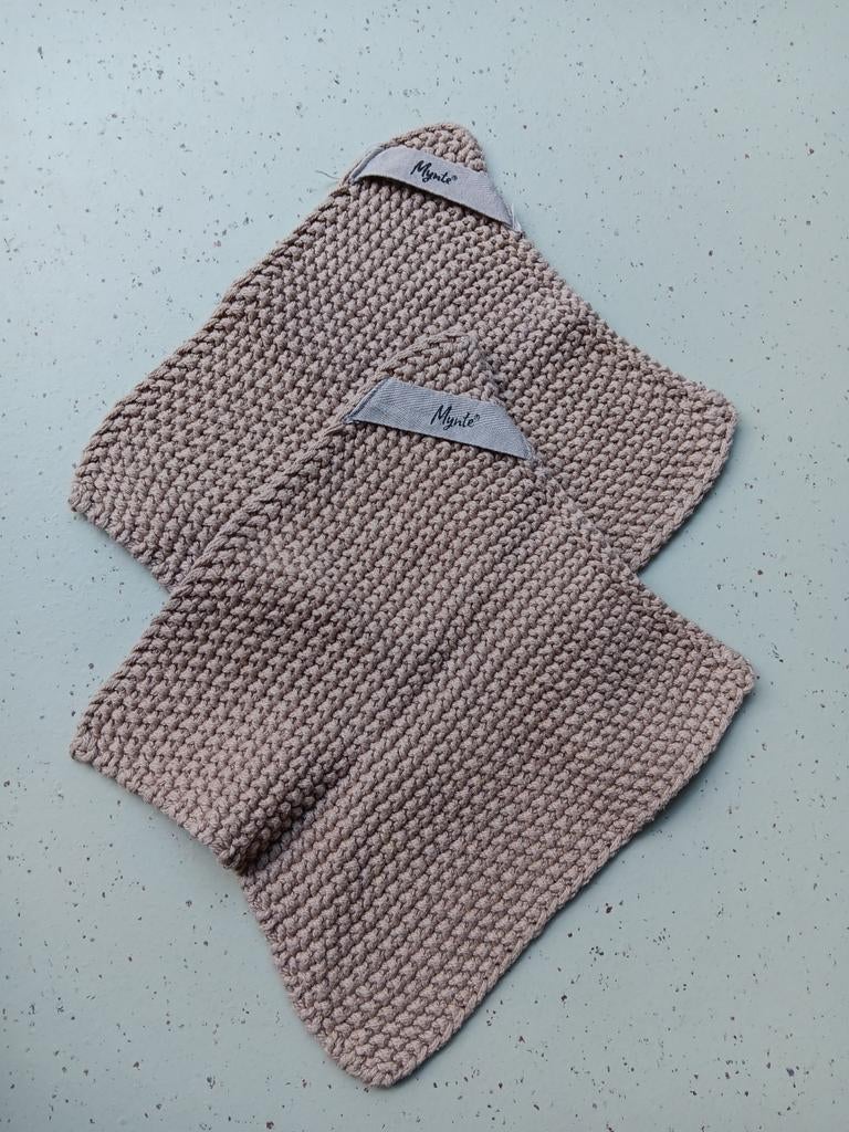 2x Mynte pannenlappen, Ophalen of Verzenden, Zo goed als nieuw, Beige, Overige typen