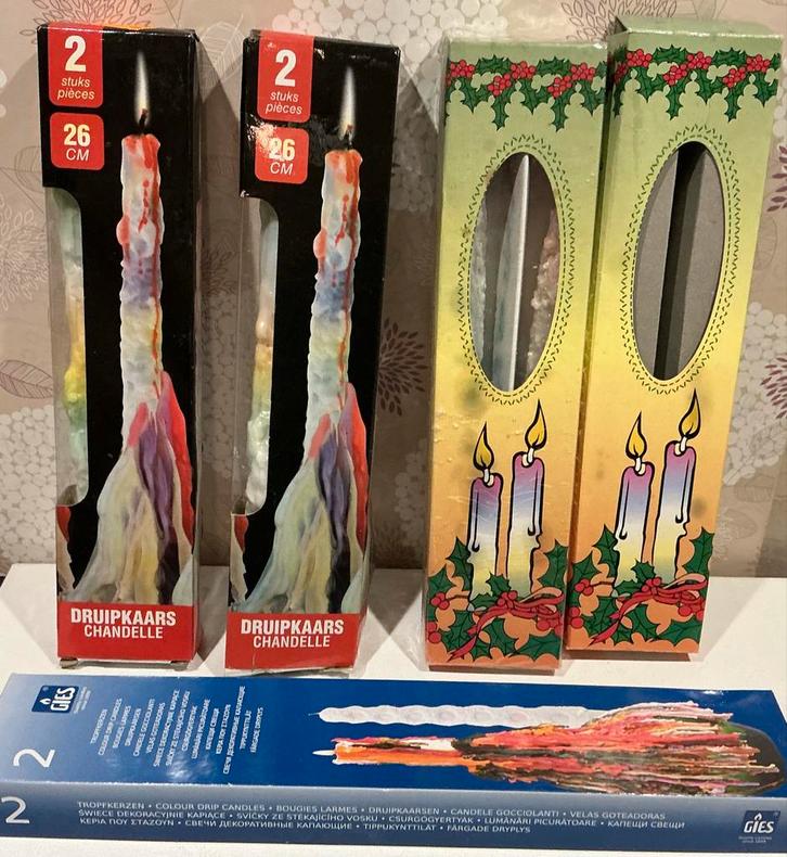 Vintage Druipkaarsen - 5 Pakjes (10 stuks), Huis en Inrichting, Woonaccessoires | Kandelaars en Kaarsen, Zo goed als nieuw, Kaars