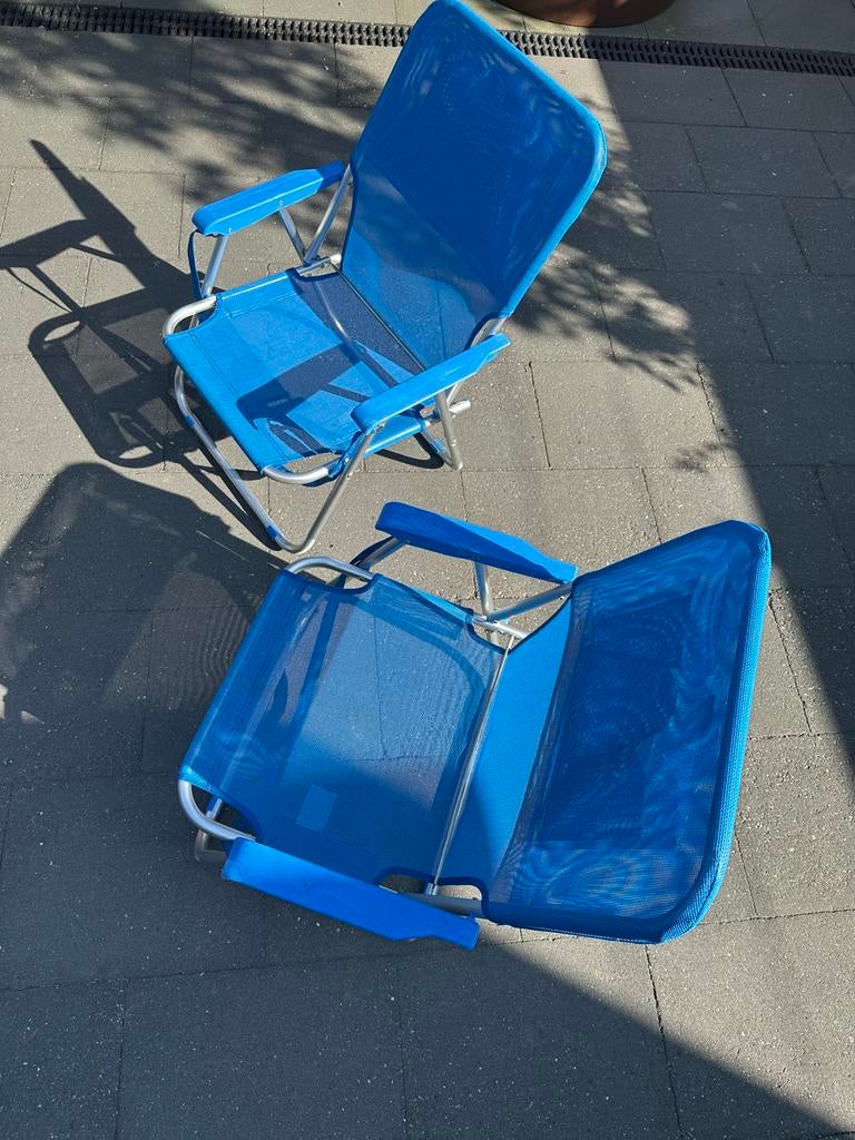 2x Lichtgewicht Camping/strandstoelen Laag Model - Z.G.A.N., Caravans en Kamperen, Ophalen, Zo goed als nieuw, Campingstoel