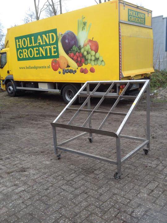 Groente stelling rvs verrijdbaar landwinkel, Ophalen
