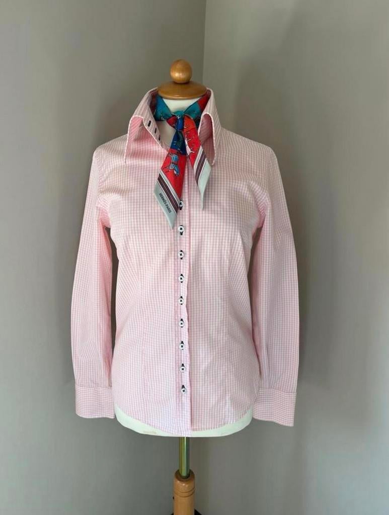 Vittorio Marchesi ruit blouse lichtroze wit mt 34/36, Ophalen of Verzenden, Zo goed als nieuw, Maat 34 (XS) of kleiner, Roze