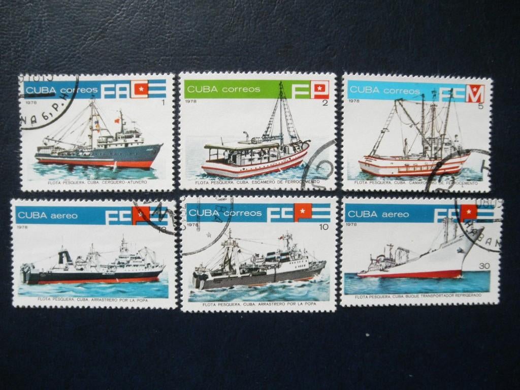 Postzegels Cuba 1978 schepen - cat.w. € 1,80., Ophalen of Verzenden, Gestempeld, Overige thema's