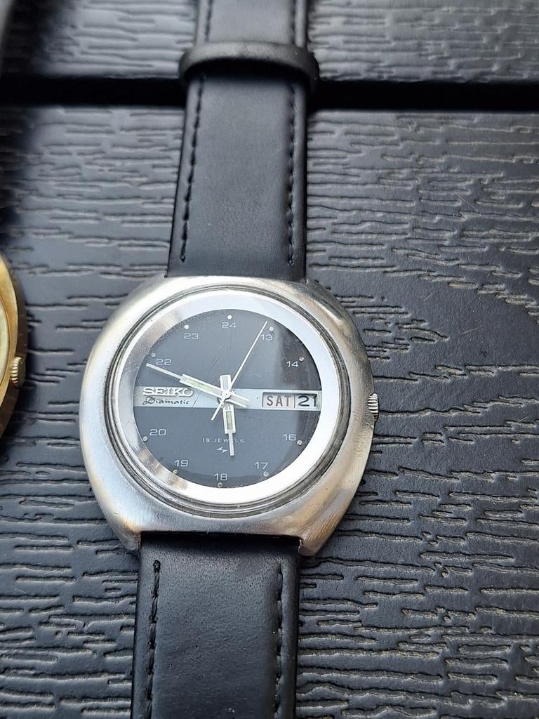 Vintage Seiko Diamatic met automatisch uurwerk, Ophalen, Zo goed als nieuw, Zwart, IOS