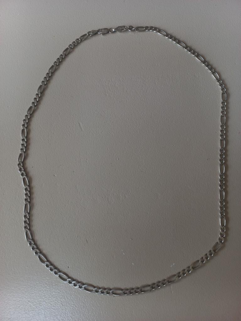 Figaro zilveren ketting 62 cm lang, Ophalen of Verzenden, Zo goed als nieuw, Zilver, Zilver