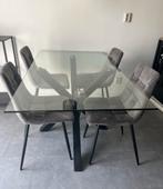 Moderne glazen eettafel van Goossens Wonen, Huis en Inrichting, Tafels | Eettafels, Ophalen, 100 tot 150 cm, Vijf personen of meer