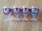 4x Hofbauer Byrdes Kristallen Likeurglazen - Robijnrood, Ophalen