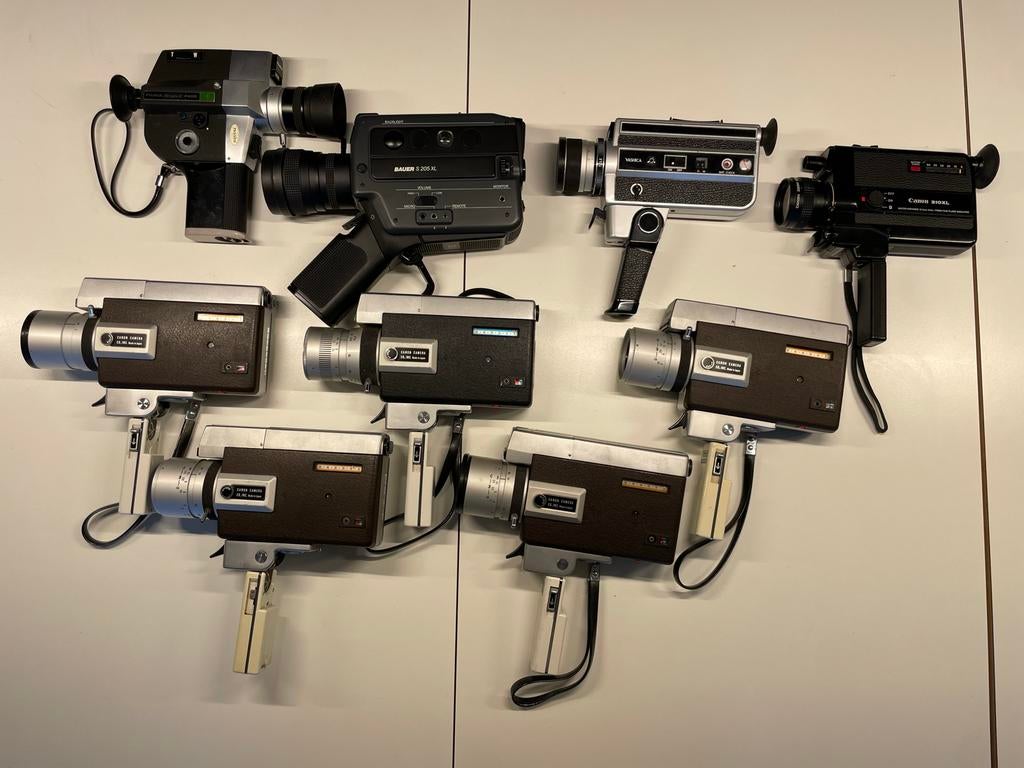 Verzameling Super 8 camera's: Canon, Bauer en meer, Verzamelen, Ophalen of Verzenden, 1960 tot 1980, Filmcamera