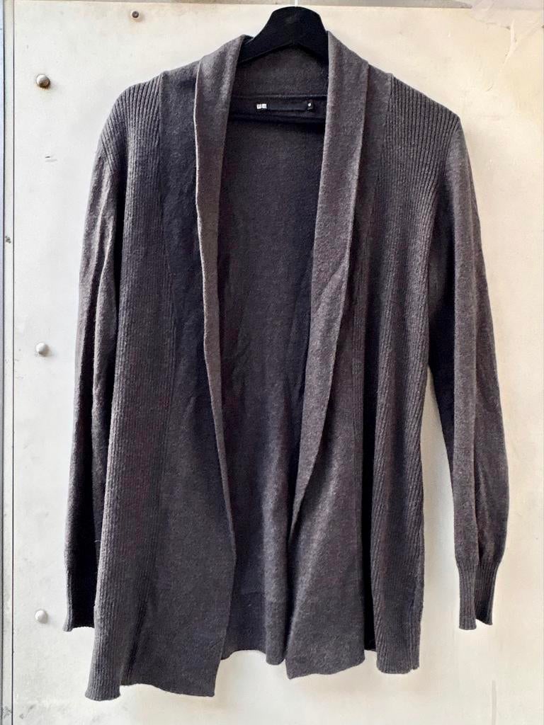 WE donkergrijze cardigan / vest zachte knit S/M, Ophalen of Verzenden, Zo goed als nieuw, Maat 36 (S), Grijs