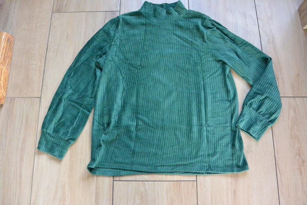 Hema - Groene velvet trui - XL, Maat 46/48 (XL) of groter, Ophalen of Verzenden, Zo goed als nieuw, Hema
