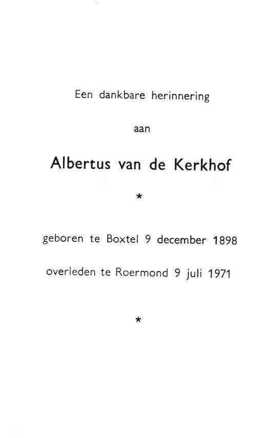 Kerkhof van de Albertus Boxtel 1898-1971 Roermond, Ophalen of Verzenden