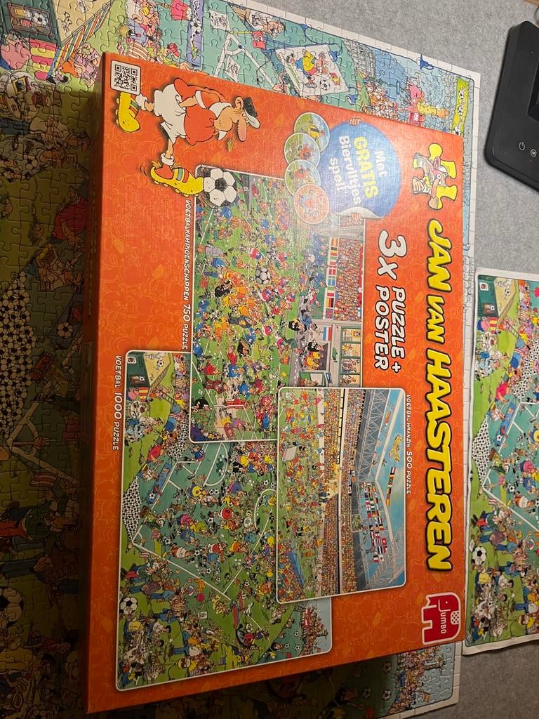 Jan van Haasteren 3x Voetbal Puzzel, Ophalen of Verzenden, Meer dan 1500 stukjes, Gebruikt, Legpuzzel