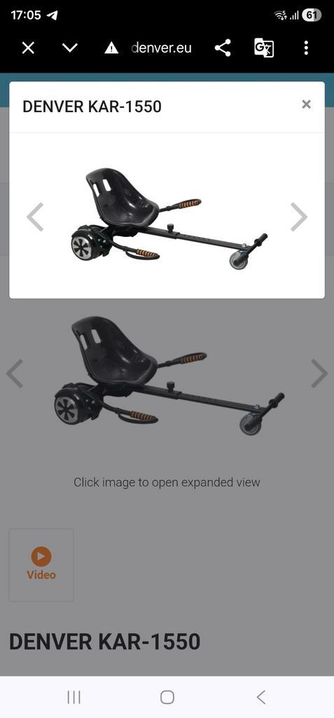 Hoverboard Kart DENVER KAR-1550(Nieuw), Kinderen en Baby's, Speelgoed | Buiten | Voertuigen en Loopfietsen, Ophalen of Verzenden