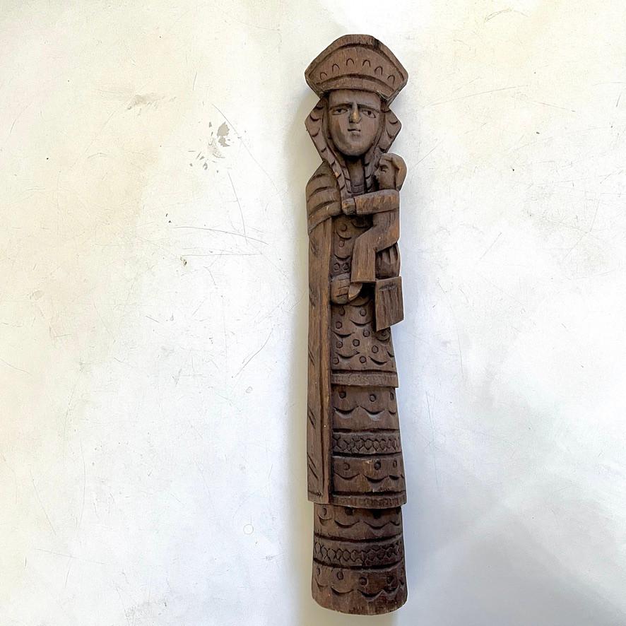 Oud houten beeld Maria met Kind, Antiek en Kunst, Antiek | Religie, Ophalen of Verzenden