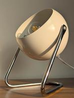 Space Age Bol Tafellamp Wit - Vintage Bureau Lamp, Gebruikt, Ophalen of Verzenden, Space Age, Vintage, Modern, Metaal