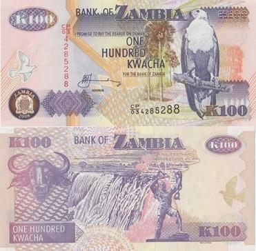 ZAMBIA 2008 100 kwacha #38g UNC, Postzegels en Munten, Bankbiljetten | Afrika, Verzenden, Zambia, Los biljet
