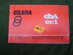 Gilera CBA EC1 use and maintenance instructie boekje, Ophalen of Verzenden, Gebruikt