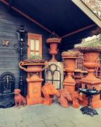 Gietijzeren tuinvazen tuinvaas bloempot bloembak op sokkel, Ophalen of Verzenden, Nieuw