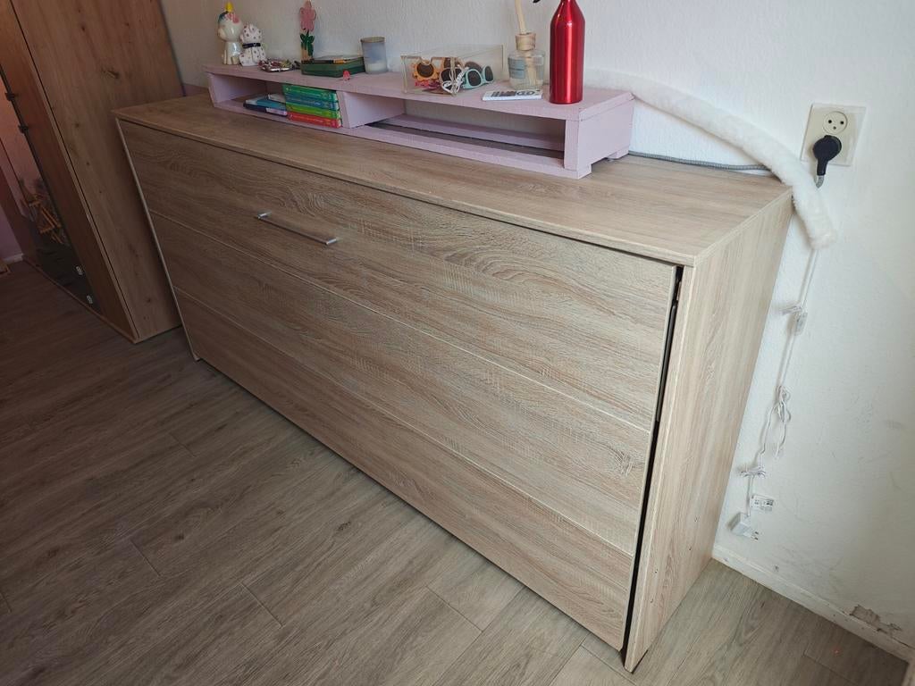 Opklapbed / Wandbed - Ideaal voor kleine ruimtes, Huis en Inrichting, Slaapkamer | Bedden, Ophalen, Gebruikt, 90 cm, Eenpersoons