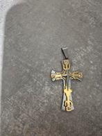 Hanger kruis bicolor goud en zilverkleur, Ophalen of Verzenden, Nieuw, Goud, Overige materialen
