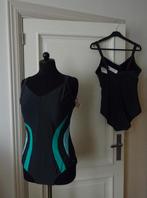 NIEUW Badpak Maat 44 Grijs met Groen en Turquoise lengte str, Nickey Nobel., Overige kleuren, Nieuw, Badpak