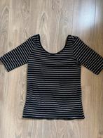 Zwart-wit gestreept shirt met driekwart mouwen, Zwart, Ophalen of Verzenden, Lange mouw, Maat 36 (S)