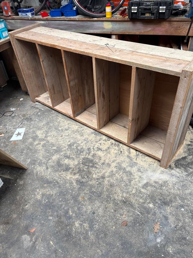 Steigerhouten kast, Huis en Inrichting, Kasten | Boekenkasten, Ophalen, Met plank(en), Gebruikt, 200 cm of meer
