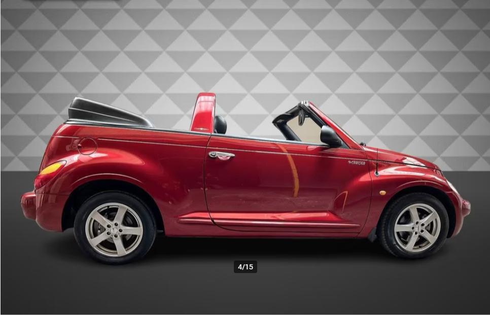 Chrysler PT Cruiser 2.4 I 16V Cabrio AUT 2004 Rood, Startonderbreker, 450 kg, Zwart, Cabriolet