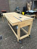 Robuuste Houten Werkbank met Bankschroef, Ophalen, Gebruikt, 170 cm of meer, Bankschroef