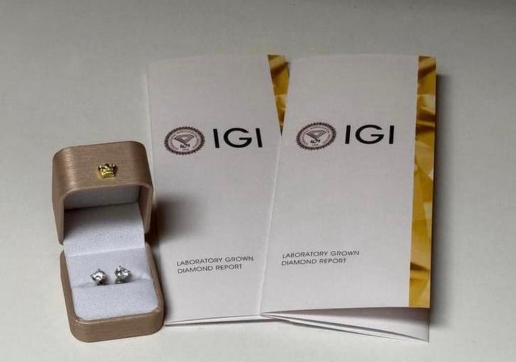 Nieuwe witgouden oorbellen met VVS2 diamanten totaal 3.08ct!, Sieraden, Tassen en Uiterlijk, Oorbellen, Nieuw, Ophalen of Verzenden