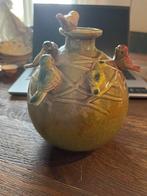 Prachtige  vaas met vogeltjes, Overige kleuren, Ophalen of Verzenden, Minder dan 50 cm, Glas