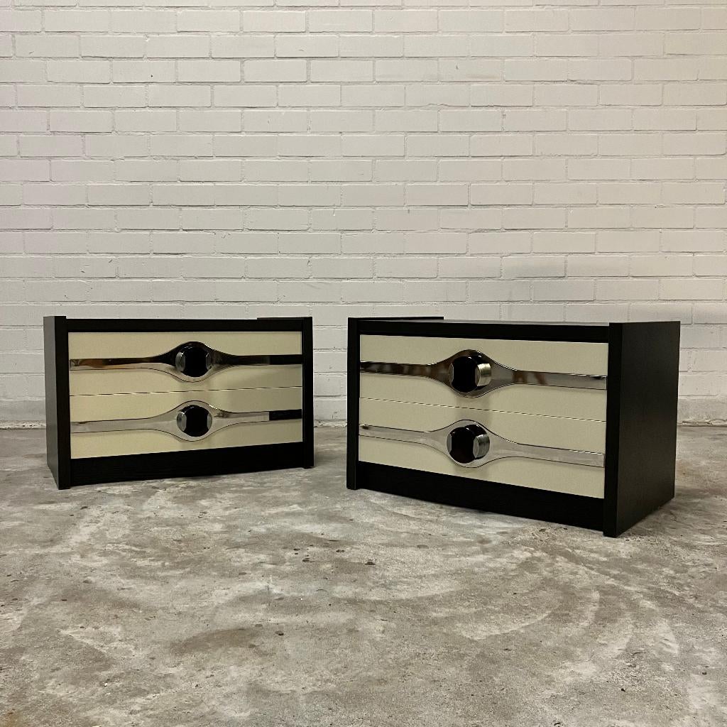 Vintage design nachtkastjes dressoir kast space age, Ophalen of Verzenden, Gebruikt, 65 cm of meer, 70 cm of meer