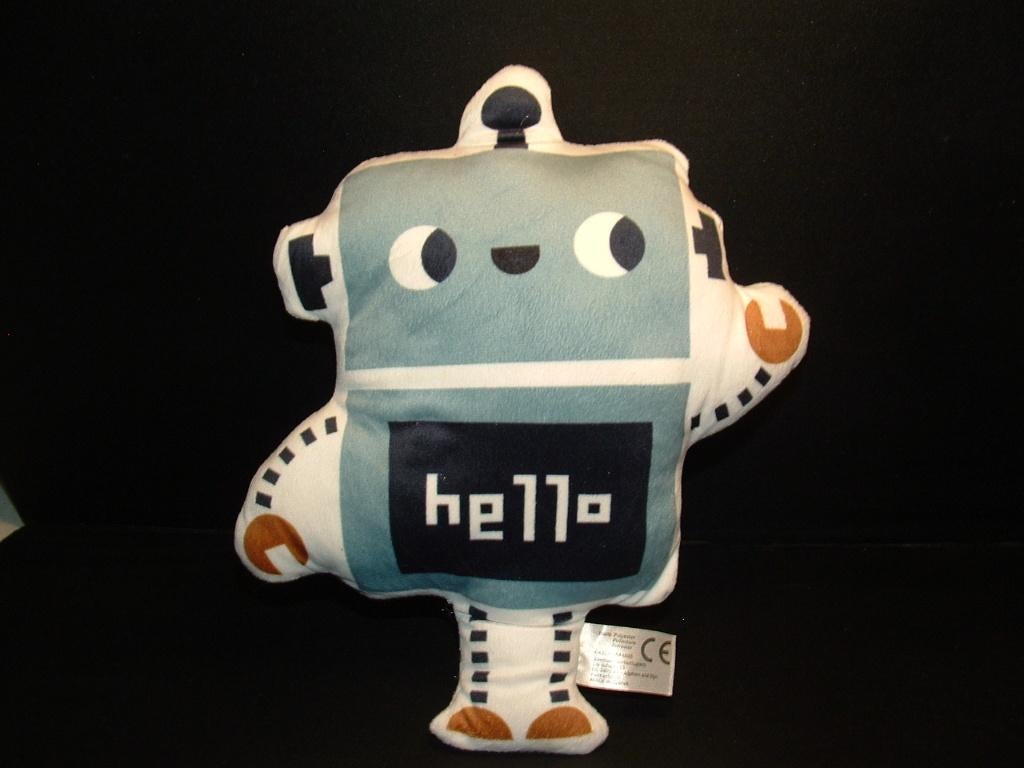 ZEEMAN POPJE ROBOT VELOURS WIT MET GRIJSBLAUWE VLEKKEN, Ophalen of Verzenden, Nieuw, Overige typen