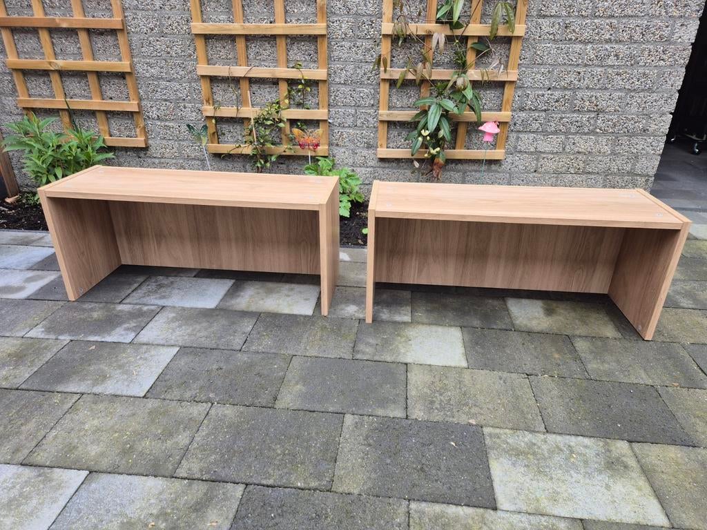 Twee aanbouwelememten Billy boekenkast eikenpatroon, Huis en Inrichting, Kasten | Boekenkasten, Ophalen, 200 cm of meer, 50 tot 100 cm