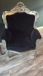 barokstoel/ koningsstoel zwart/zilver, Ophalen, Gebruikt, Stof, Barok