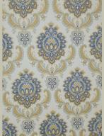 14047 seventies barok behang met blauw en goud swiet, Ophalen of Verzenden, 75 m² of meer, Blauw