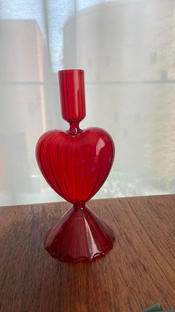 Plexiglas kandelaar hartvorm, Ophalen of Verzenden, Zo goed als nieuw
