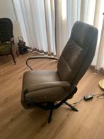 Mooie verstelbare relax stoel cognac kleur leer maat M 450€, Huis en Inrichting, Fauteuils, Ophalen, Minder dan 50 cm, Stijlvol en niet te kollossaal