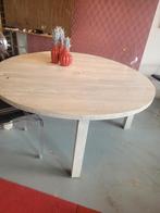 Ronde steigerhouten tafel whitewash 165 diameter, Huis en Inrichting, Tafels | Eettafels, Ophalen, Gebruikt, 150 tot 200 cm, Rond