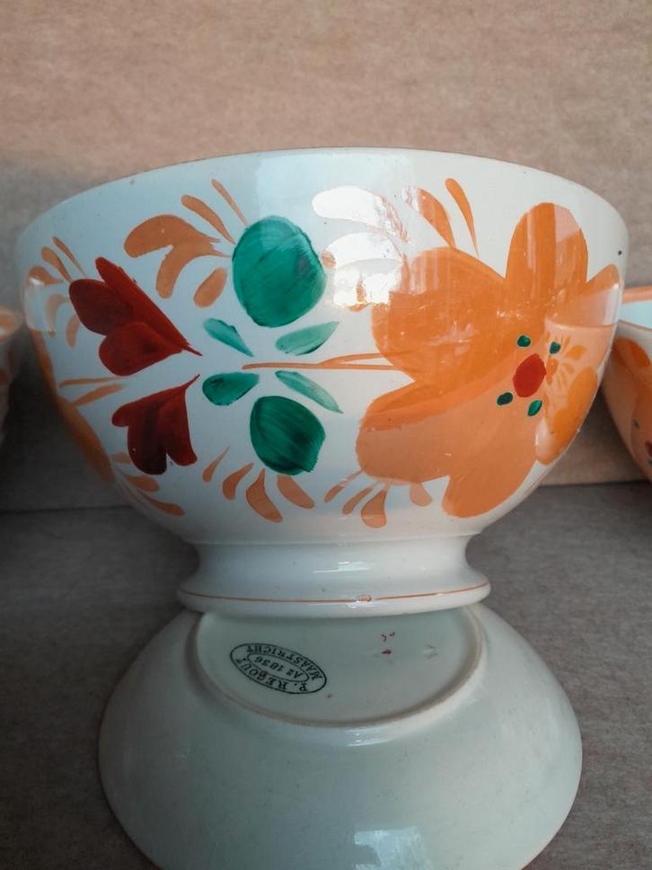 Vintage Societe Ceramique Maastricht Kop en Schotel Set, Antiek en Kunst, Antiek | Keramiek en Aardewerk, Ophalen of Verzenden