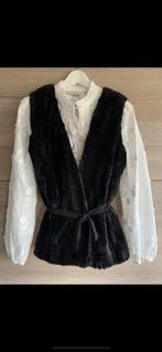 Zwarte bont bodywarmer maat 38/40, Kleding | Dames, Bodywarmers, Ophalen of Verzenden, Zo goed als nieuw, Maat 38/40 (M), Zwart