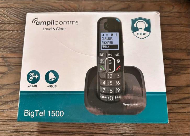 amplicomms BigTel 1500, Telecommunicatie, Vaste telefoons | Handsets en Draadloos, Zo goed als nieuw, 1 handset, Ophalen of Verzenden