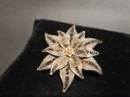 Zilveren Broche - Bloem, Ophalen of Verzenden, Zilver, Zilver