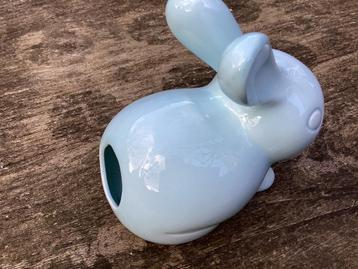 Vintage Wattenhouder Dispencer Konijn Blauw Watten Jaren 80 beschikbaar voor biedingen