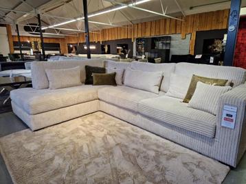 Prachtige ribfluweel hoekbank lounge | Showroom Utrecht