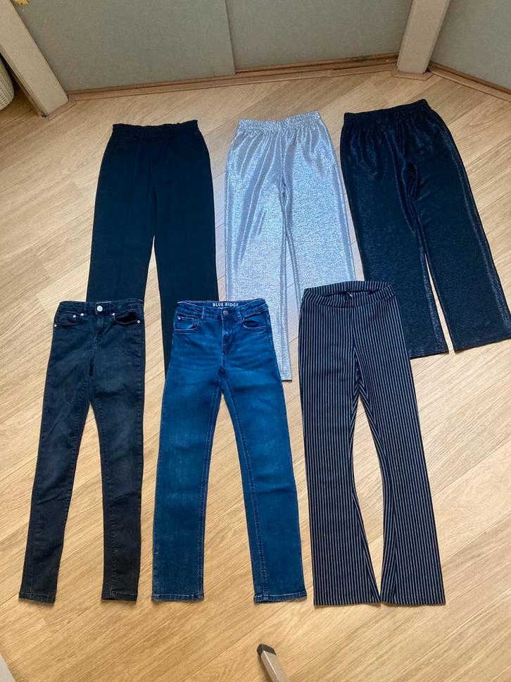 Pakket 6x broeken spijkerbroek meisjes winter 146/152 ZGAN!, Kinderen en Baby's, Kinderkleding | Maat 146, Zo goed als nieuw, Meisje