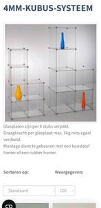 Vitrine Kubussen met Glazen Platen - Bieden!, Ophalen, Met plank(en), Minder dan 50 cm, Gebruikt