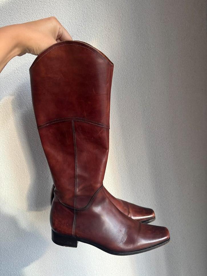 Santoni cognac bruine echt leren hoge laarzen, Kleding | Dames, Schoenen, Zo goed als nieuw, Hoge laarzen, Bruin, Ophalen of Verzenden